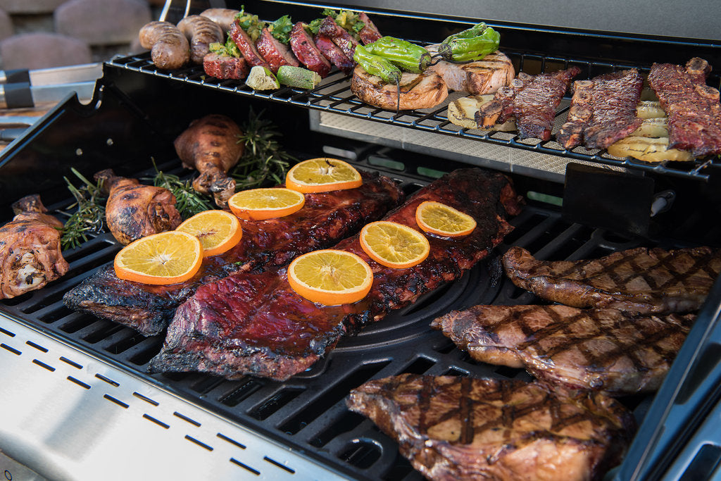 Nexgrill Gasgrill 4-Brenner Deluxe mit Grillrost Heckbrenner und Seitenbrenner