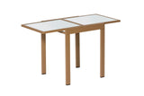 Merxx Gartentisch ausziehbar Aluminium, Glas sand 65 cm x 65 cm x 75 cm