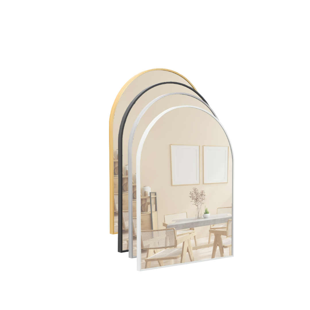 Terra Home Wandspiegel 60x80 silber Metallrahmen Bogenform