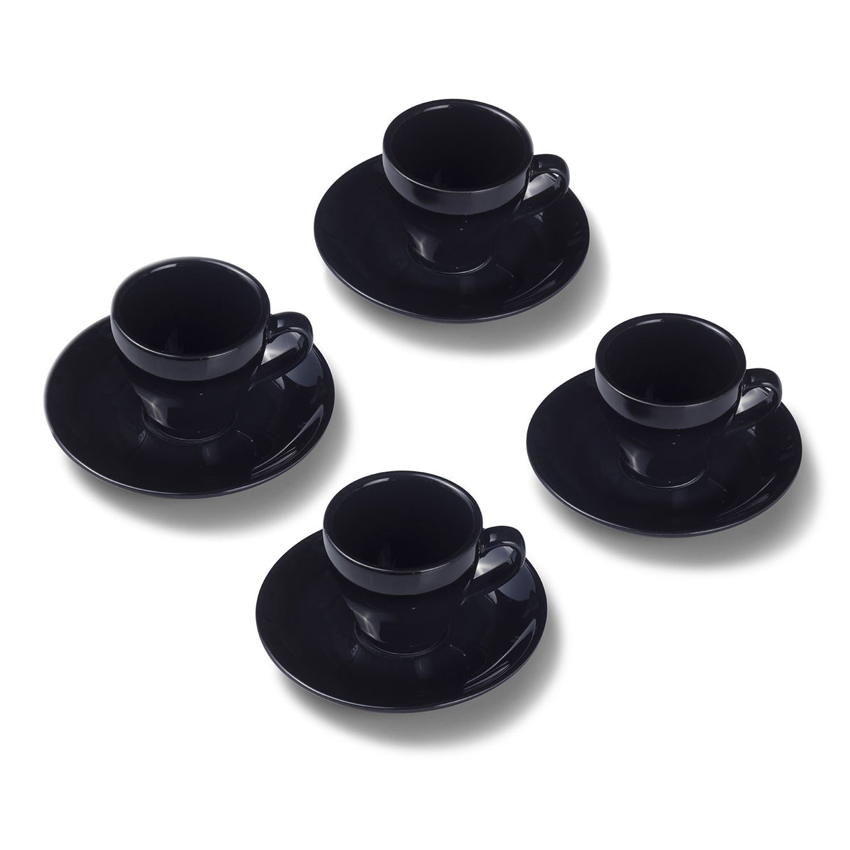 Terra Home 4er Espressotassen-Set, Schwarz glossy komplett