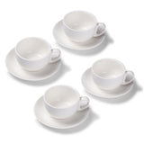 Terra Home 4er Milchkaffeetassen-Set, Weiß glossy