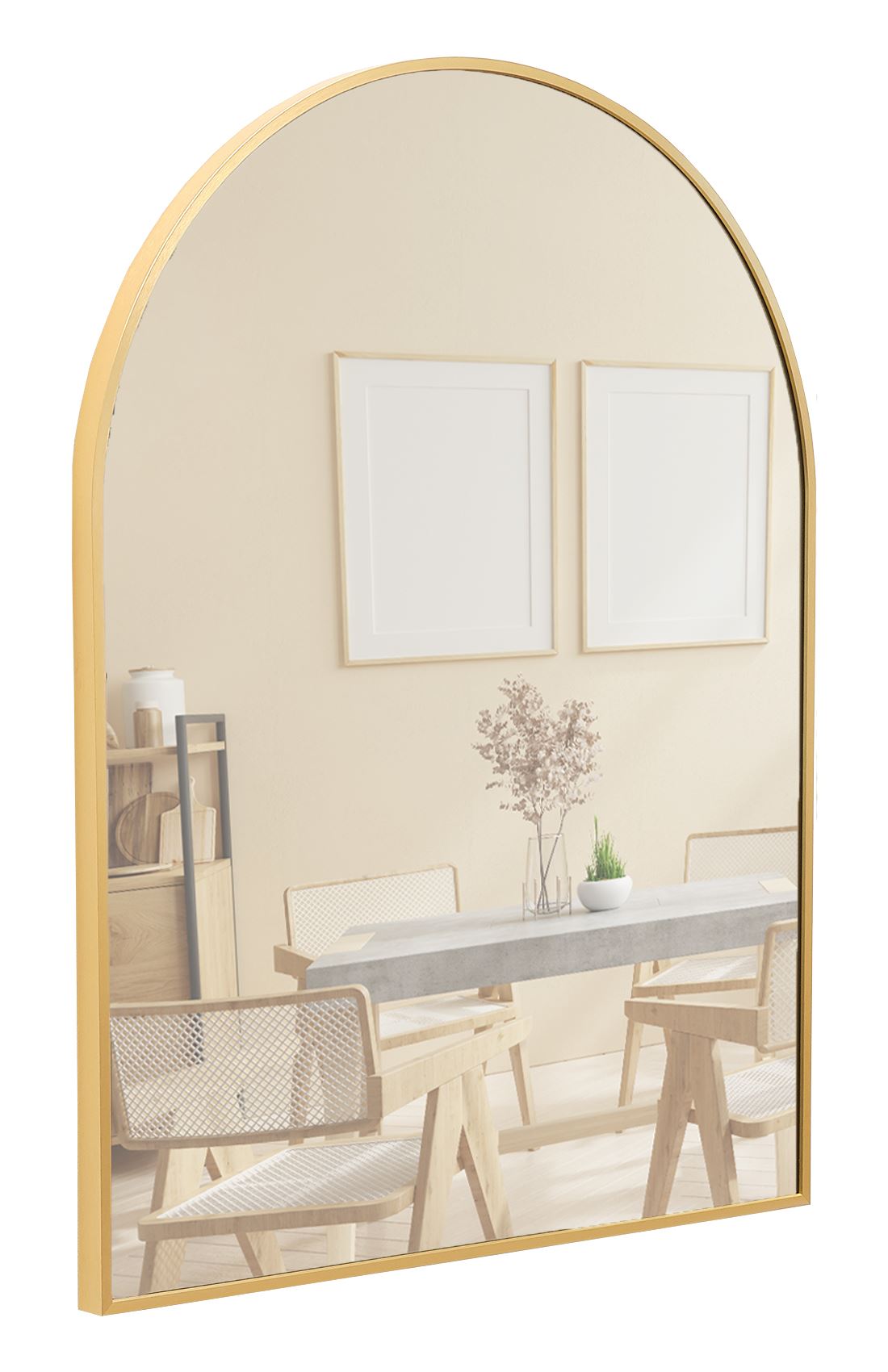 Terra Home Wandspiegel 60x80 gold Metallrahmen Bogenform