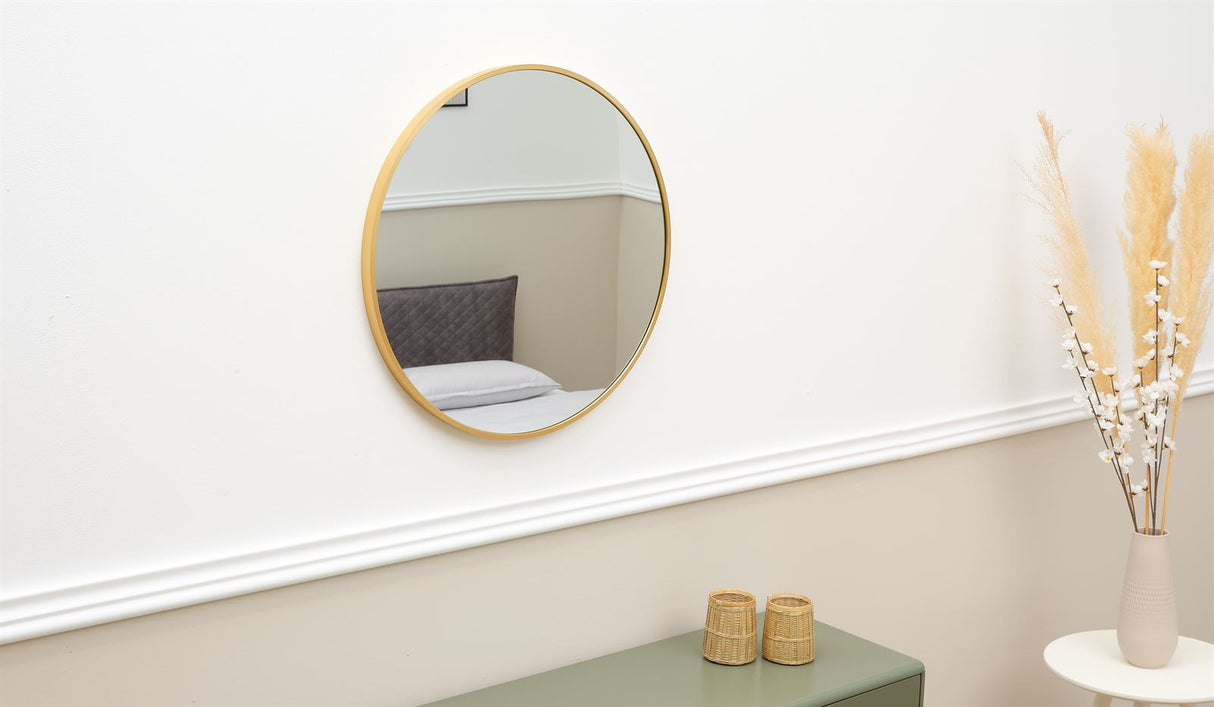 Terra Home Wandspiegel rund 60x60 gold Metallrahmen