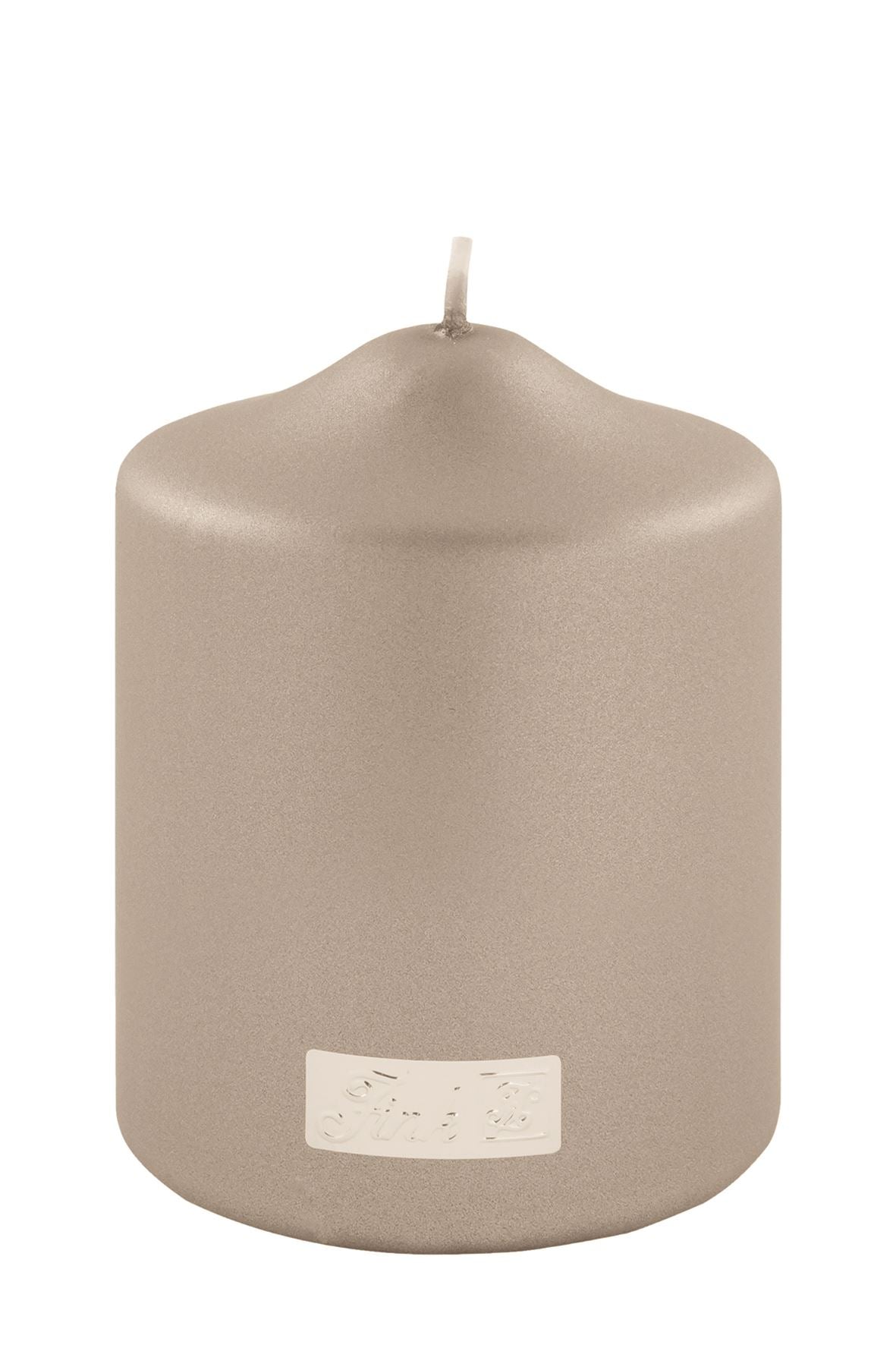 Fink metallic Stumpenkerze Candle stein Paraffin Höhe 10 cm