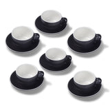 Terra Home 6er Milchkaffeetassen-Set, Schwarz matt