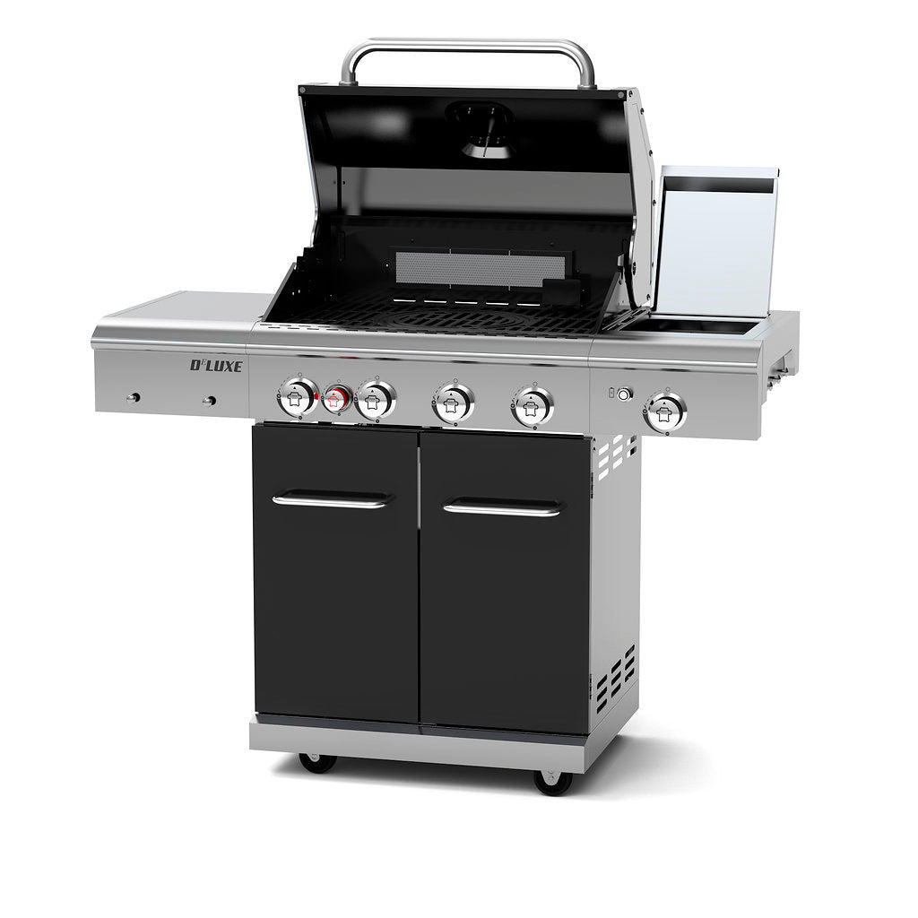 Nexgrill Gasgrill 4-Brenner Deluxe mit Grillrost Heckbrenner und Seitenbrenner
