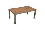 Merxx Tisch mit Akazientischplatte Aluminium/Kunststoffgeflecht/Akazie steinbeige/natur