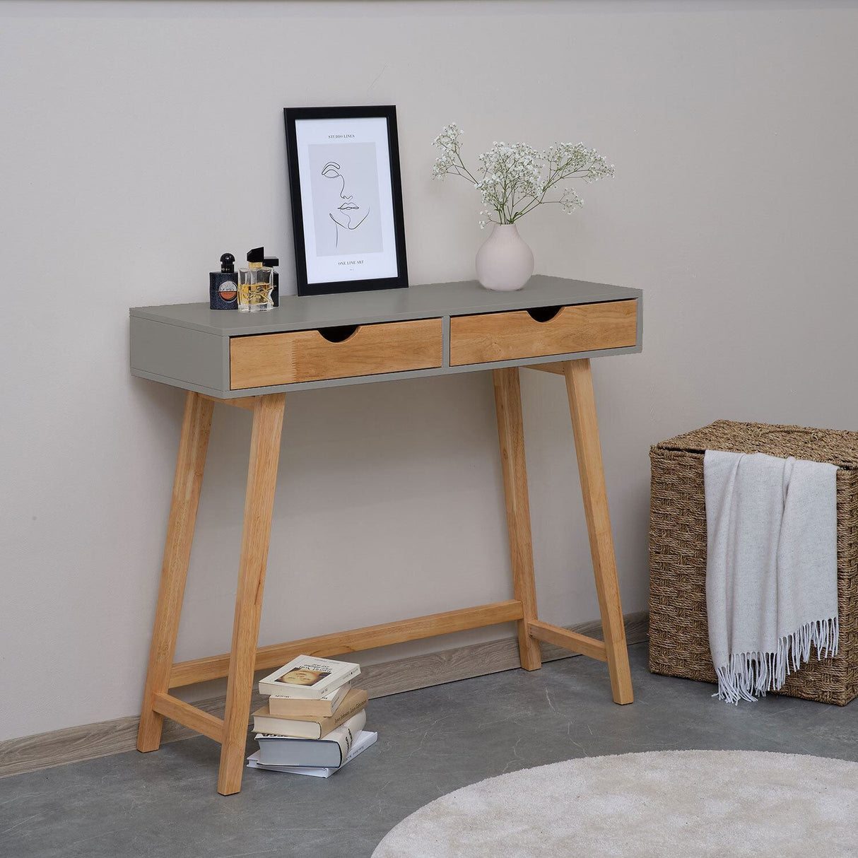 Terra Home Konsolentisch Frya 90 cm, Grau