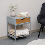 Terra Home Nachttisch Juna, Grau, 2er Set