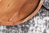 WOHNLING 2er Set Beistelltische AKOLA Massivholz Sheesham Wohnzimmertisch Landhausstil Anstelltisch Metallgestell Naturholz