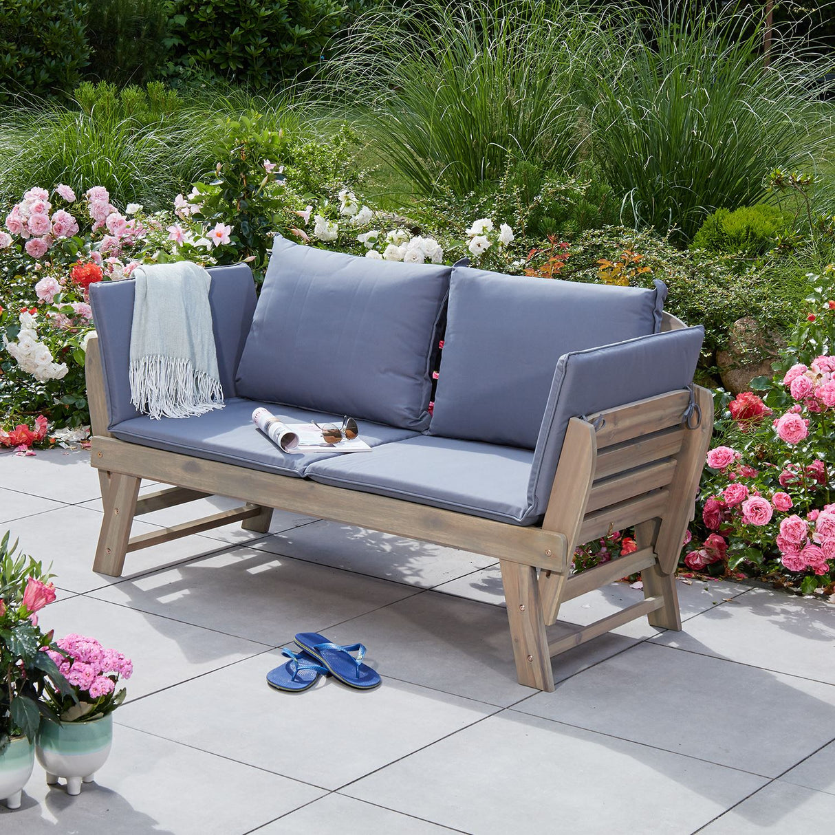 Terra Home Sitzbank Laholm inkl. Polster, Grau