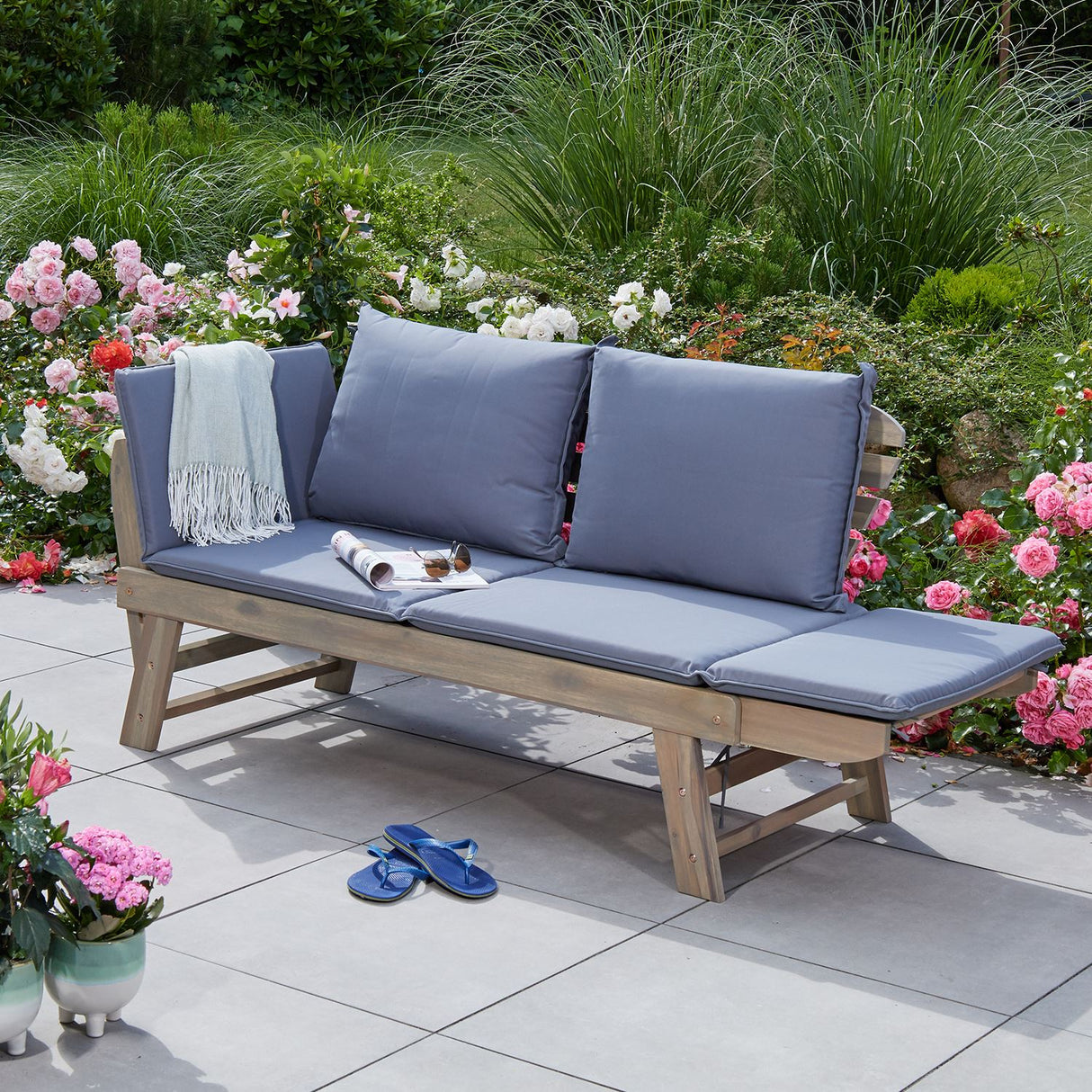 Terra Home Sitzbank Laholm inkl. Polster, Grau