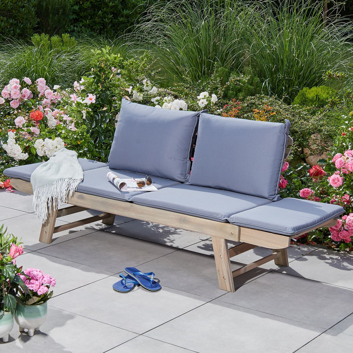 Terra Home Sitzbank Laholm inkl. Polster, Grau