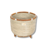 Terra Home Pflanzenübertopf Seegras Rattan Ø33 H30 weiß