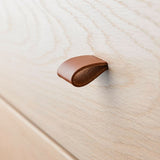 Leander Griffe, Leder, 6 Stück Braun 3,5 cm x 3 cm