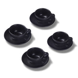 Terra Home 4er Cappuccinotassen-Set, Schwarz matt komplett