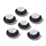 Terra Home 6er Cappuccinotassen-Set, Schwarz matt