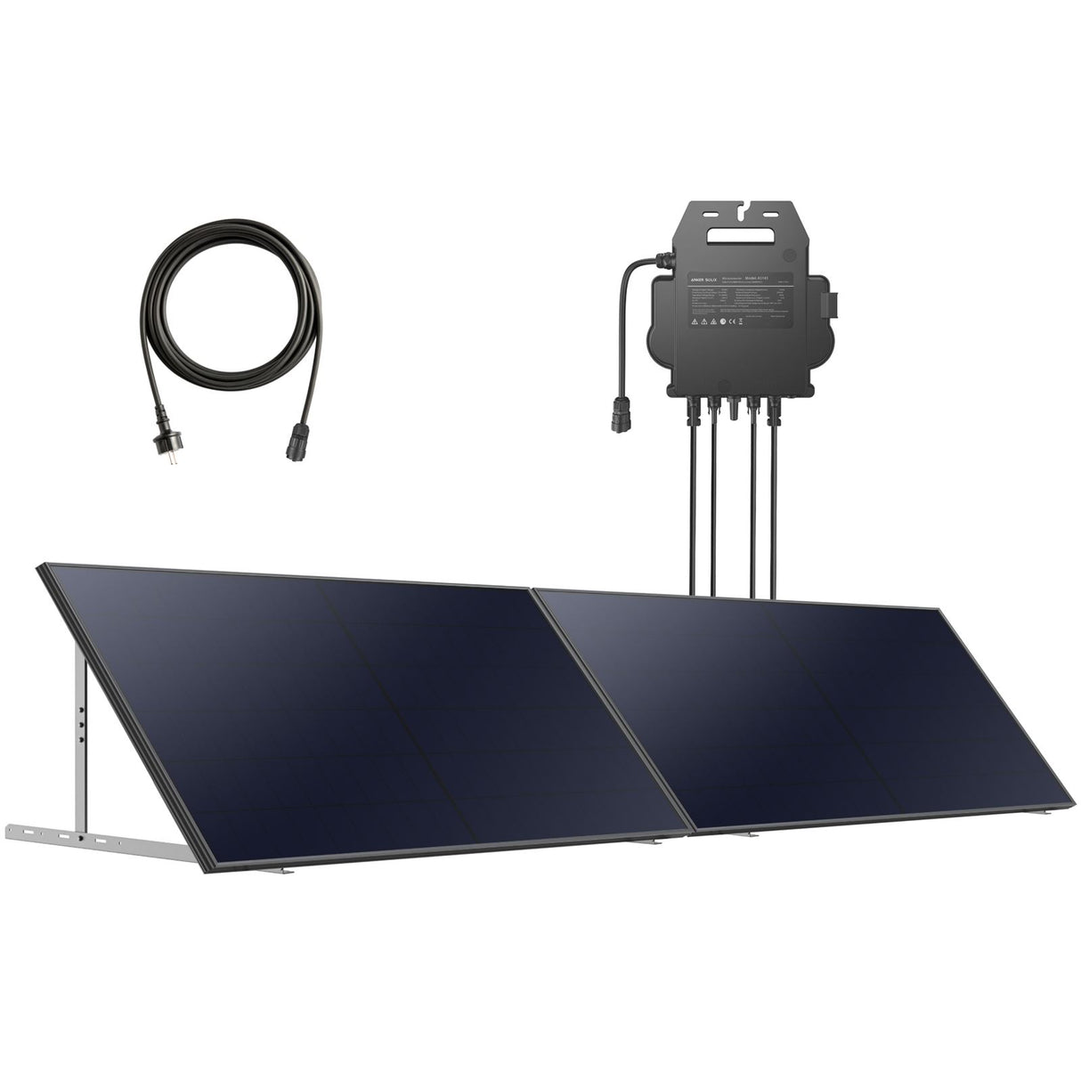 Anker SOLIX Balkonkraftwerk 2× RS40P Panel 445W, Mikro-Wechselrichter 600W/800W, Bodenhalterung-0% MwSt. (gem. § 12 Abs. 3 UStG)