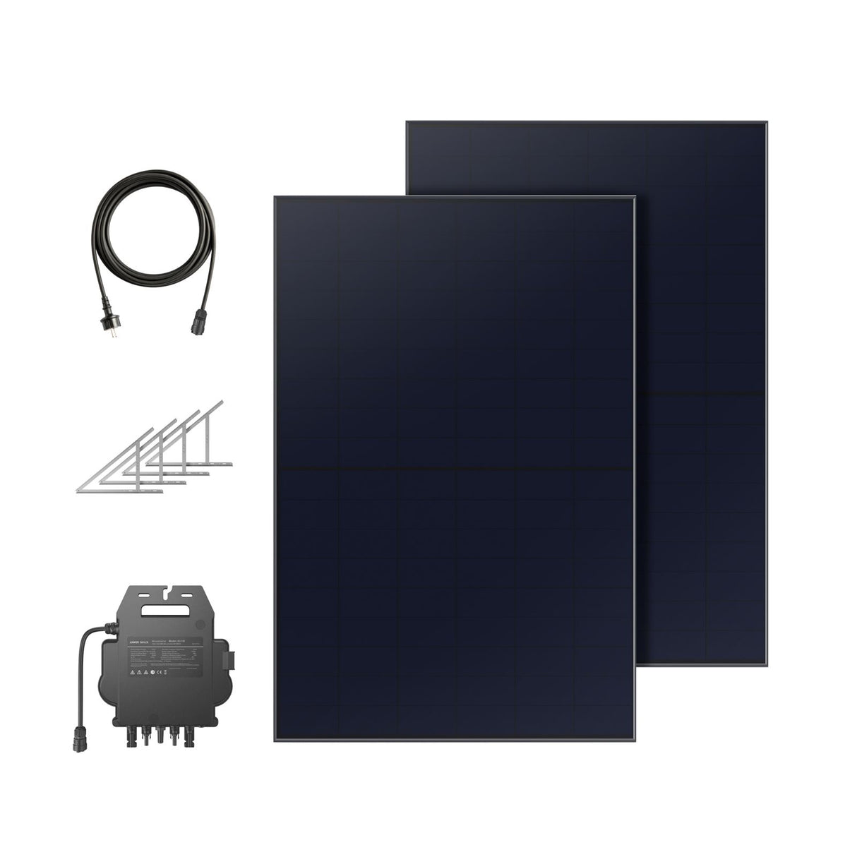 Anker SOLIX Balkonkraftwerk 2× RS40P Panel 445W, Mikro-Wechselrichter 600W/800W, Bodenhalterung-0% MwSt. (gem. § 12 Abs. 3 UStG)