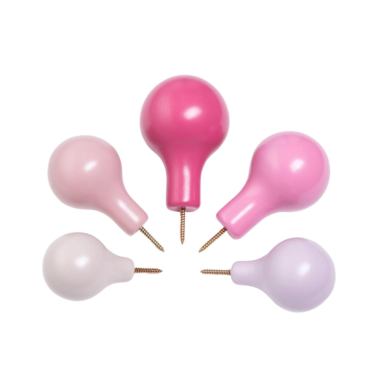 Terra Home Wandhaken Birnenform Rosa 5er Set