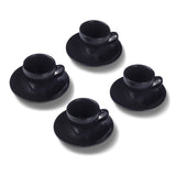 Terra Home 4er Espressotassen-Set, Schwarz matt komplett