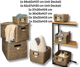 Terra Home Aufbewahrungskörbe 7 tlg Set Seegras schwarz weiß