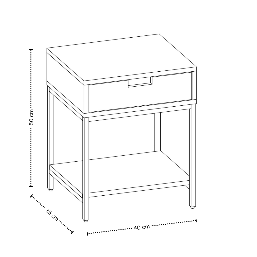 Terra Home Nachttisch Juna, Grau, 2er Set