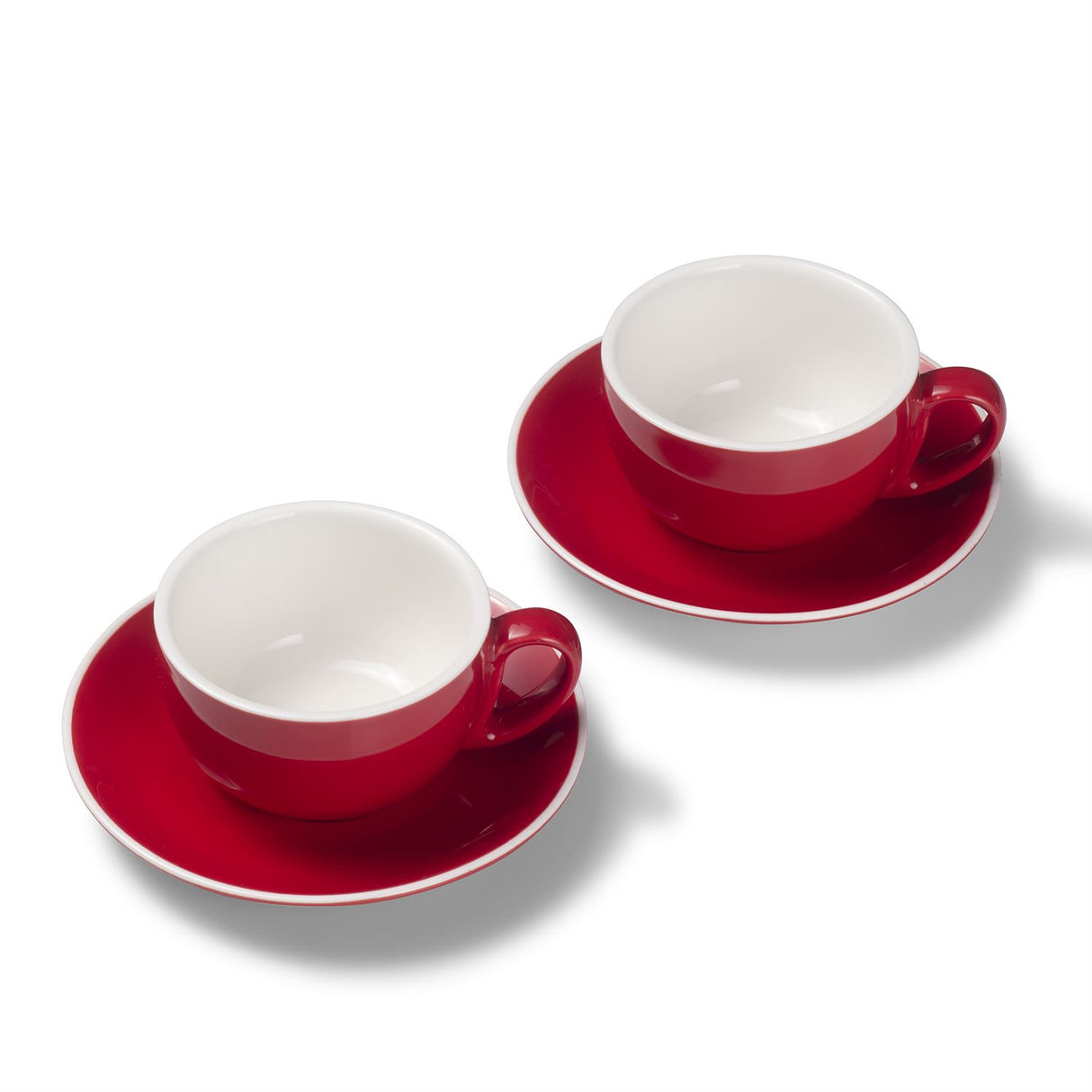 Terra Home 2er Milchkaffeetassen-Set, Rot glossy
