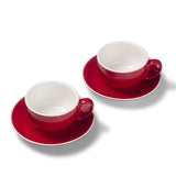 Terra Home 2er Milchkaffeetassen-Set, Rot glossy