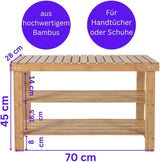 Terra Home Schuhregal Schuhbank Sitzbank Badregal Bambus Garderobenbank Bambusregal