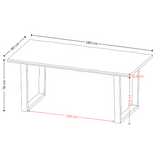 Terra Home Esstisch Sigurd 180 x 90 cm, natürliche Kante