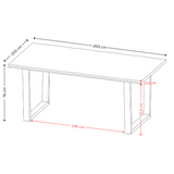 Terra Home Esstisch Sigurd 200 x 100 cm, natürliche Kante