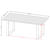 Terra Home Esstisch Jarven 200 x 100 cm, natürliche Kante