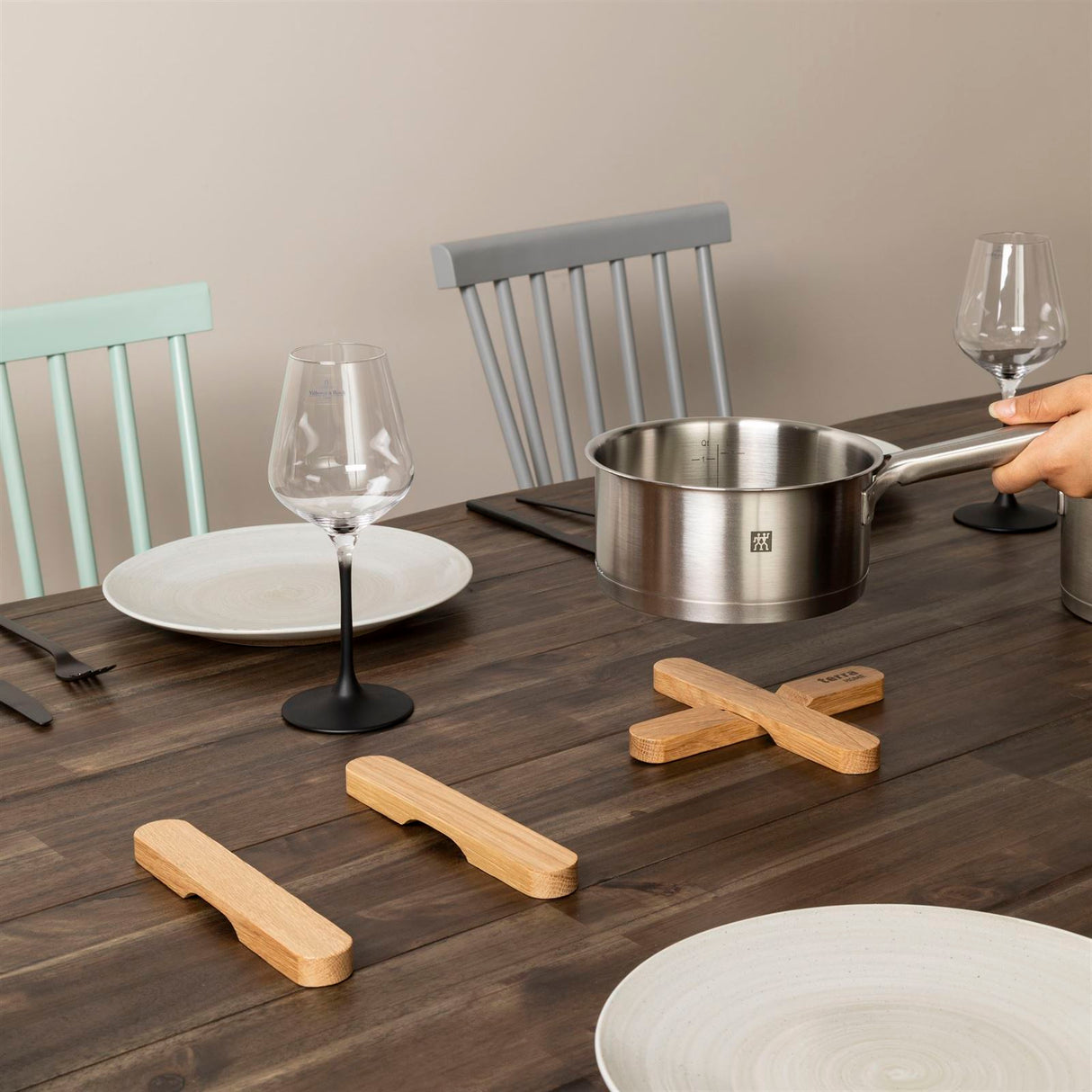 Terra Home Magnetischer Topfuntersetzer Eiche, 2er Set