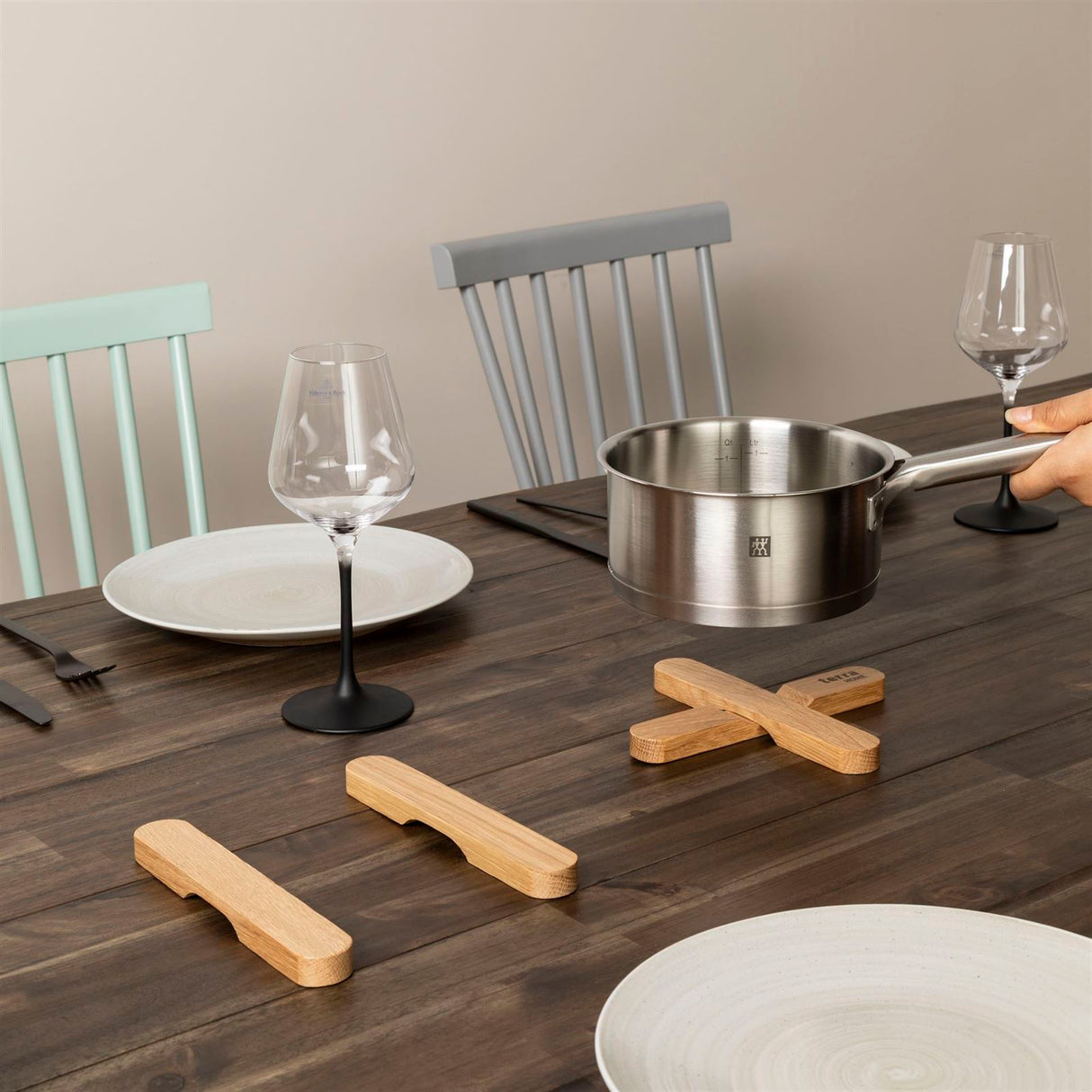 Terra Home Magnetischer Topfuntersetzer Eiche, 2er Set