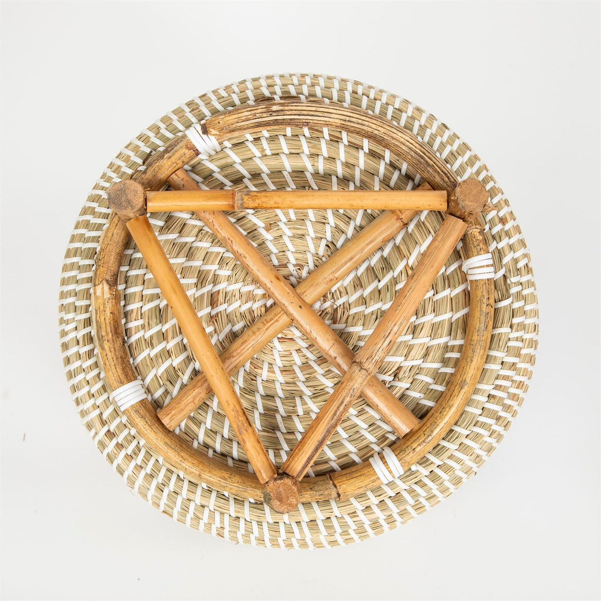 Terra Home Pflanzenübertopf Seegras Rattan Ø33 H30 weiß