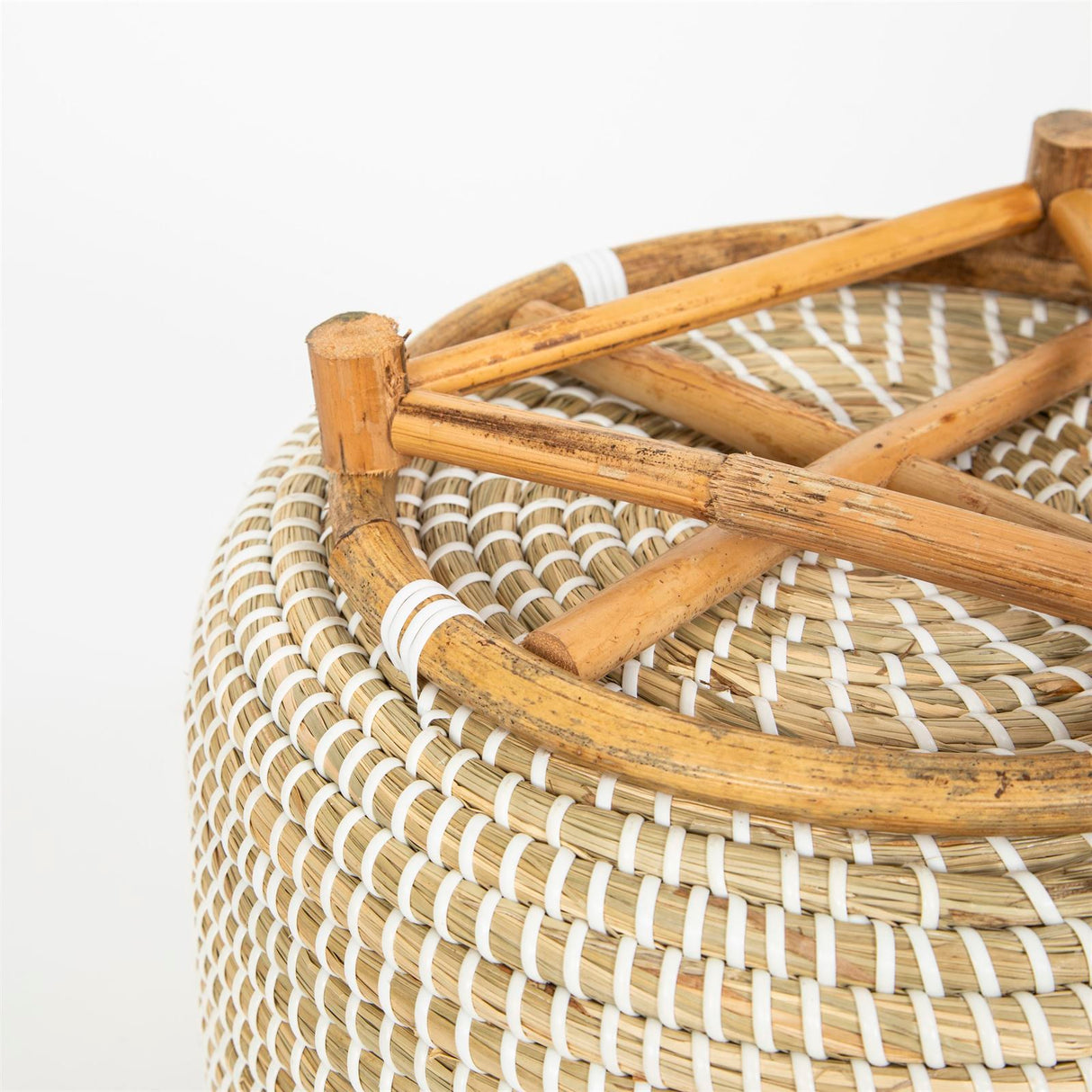 Terra Home Pflanzenübertopf Seegras Rattan Ø33 H30 weiß