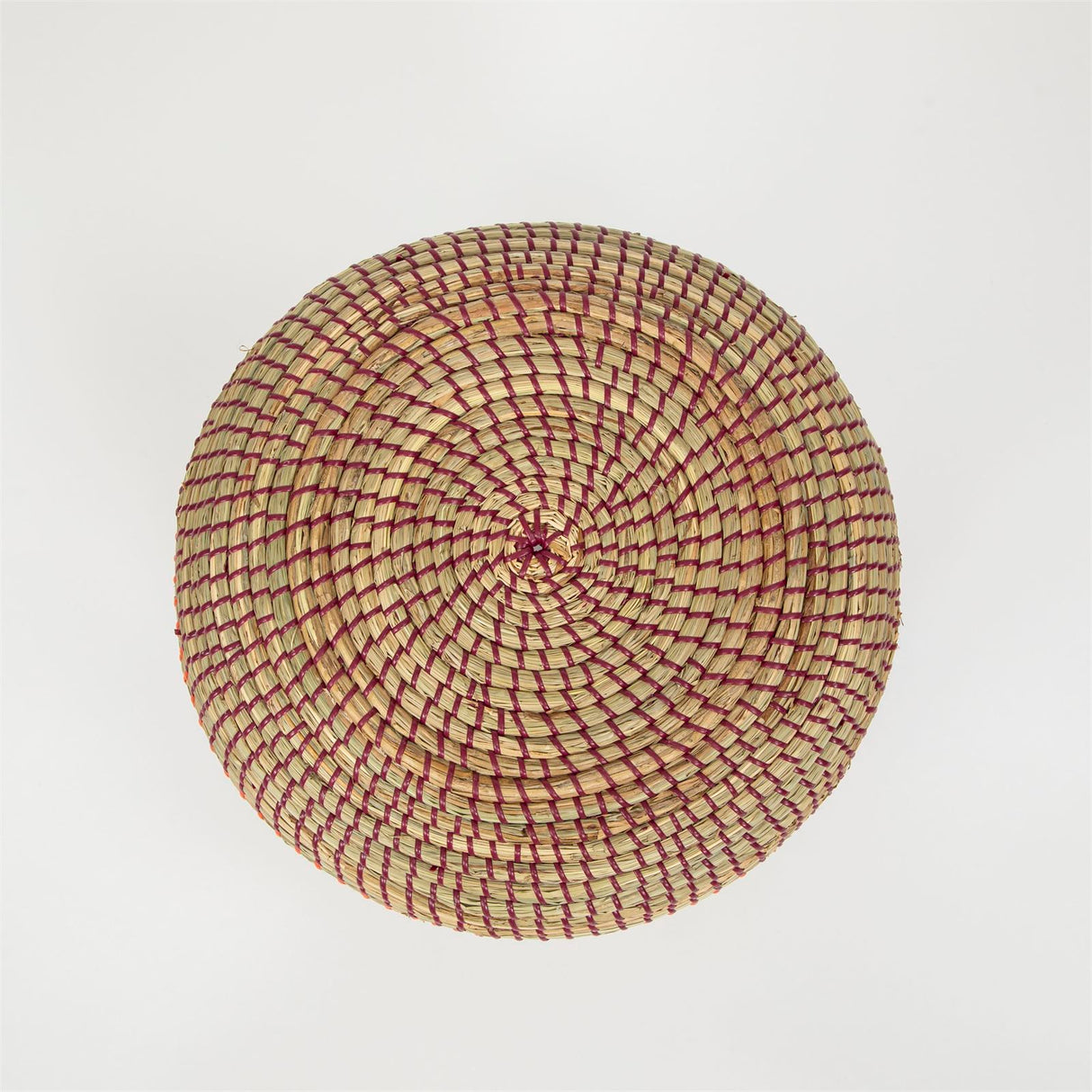 Terra Home Seegras Korbset Rattan Ø42 und Ø 34 rot orange weiß