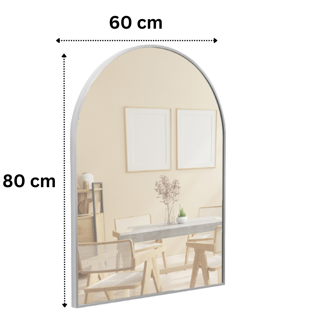 Terra Home Wandspiegel 60x80 silber Metallrahmen Bogenform