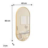 Terra Home Wandspiegel 80x40 gold Metallrahmen