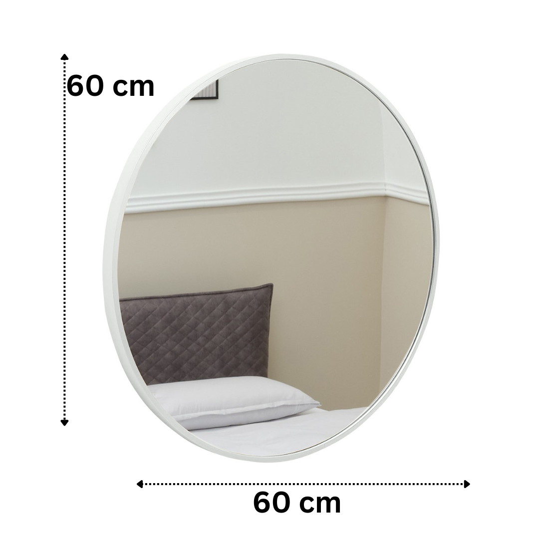 Terra Home Wandspiegel rund 60x60 weiß Metallrahmen